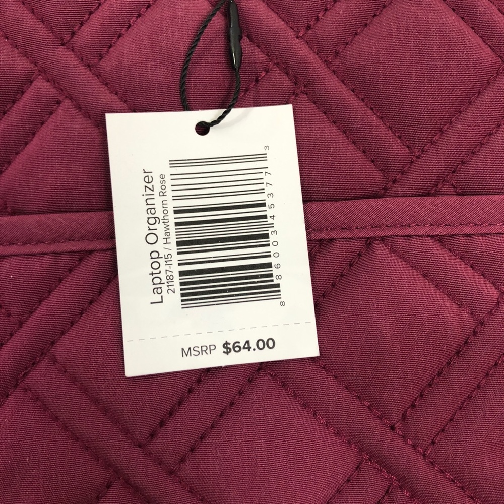 NWT Vera Bradley Maroon Quilted Laptop Organizer - Picture 4 of 6